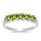 Anel de Prata com Peridoto de Changbai e Topázio Branco