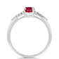 Anel de Prata com Rubi de Madagáscar e Topázio Branco