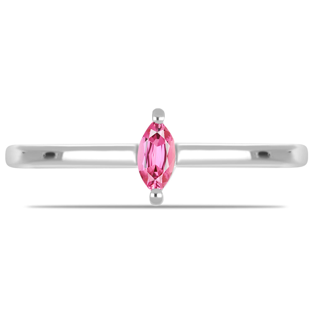 Anel de Prata com Turmalina Rosa de Pelmadulla