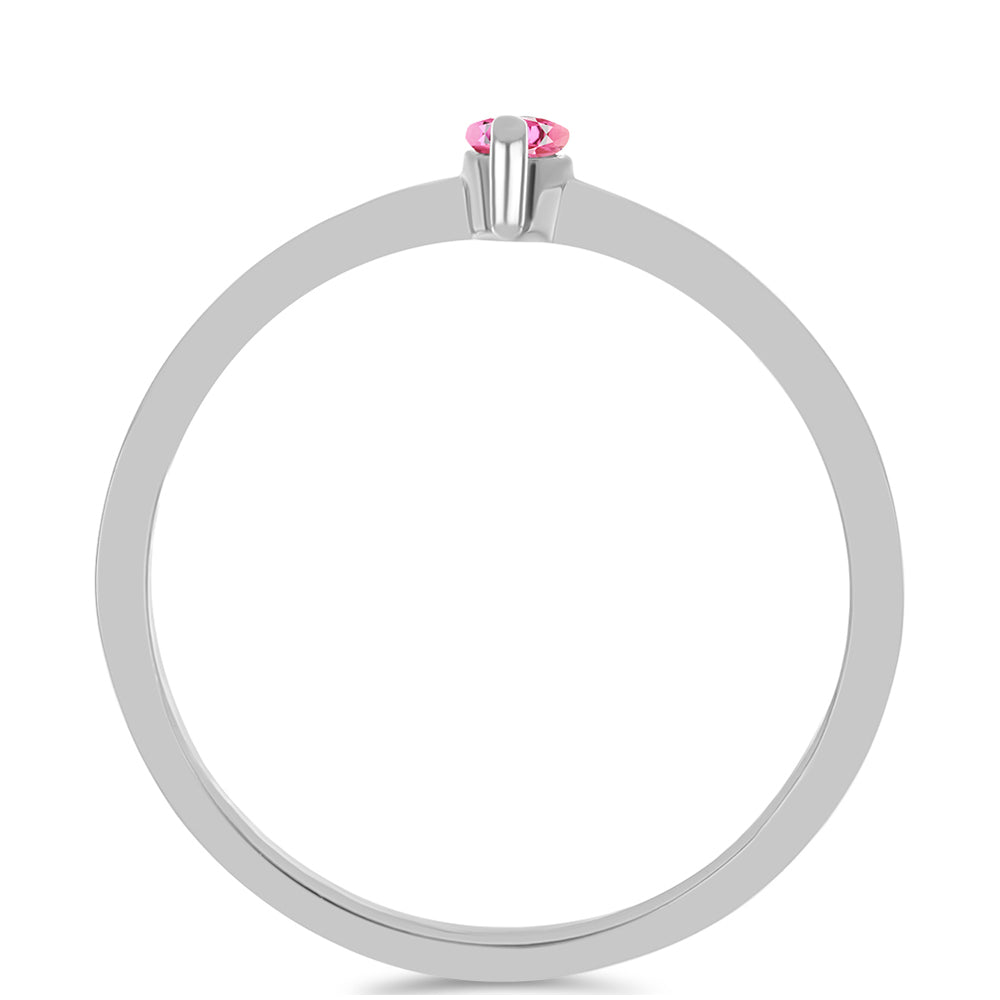 Anel de Prata com Turmalina Rosa de Pelmadulla