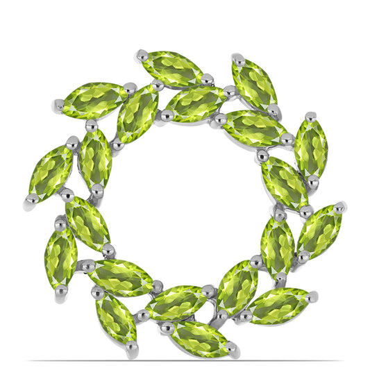 Alfinete de Prata com Peridoto de Changbai