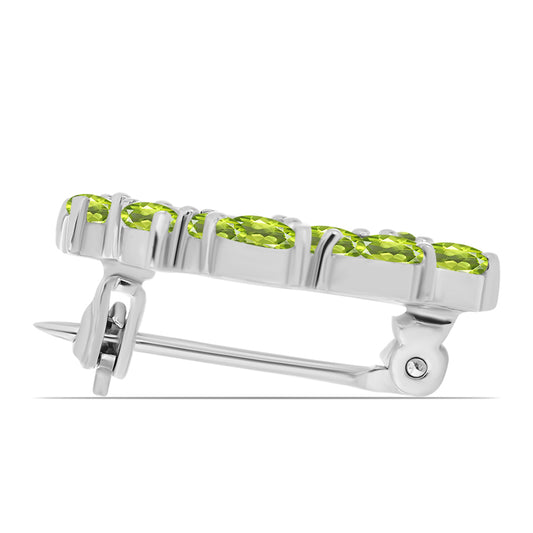 Alfinete de Prata com Peridoto de Changbai