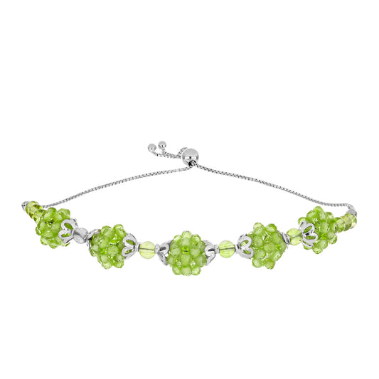 Pulseira de Prata com Peridoto de Changbai  Contraste: Cabeca de Veado (800)