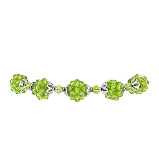 Pulseira de Prata com Peridoto de Changbai  Contraste: Cabeca de Veado (800)