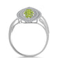 Anel de Prata com Peridoto de Changbai e Topázio Branco  Contraste: Cabeca de Veado (800)