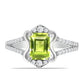 Anel de Prata com Peridoto de Changbai e Topázio Branco