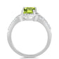 Anel de Prata com Peridoto de Changbai e Topázio Branco