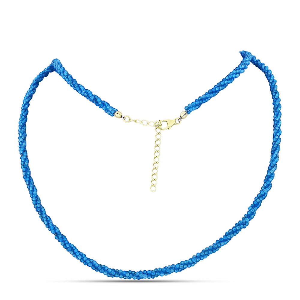 Colar de Prata com Banho de Ouro com Quartzo de Paraíba 1 