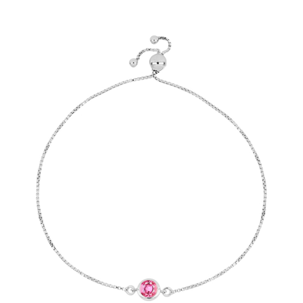 Pulseira de Prata com Turmalina Rosa de Pelmadulla