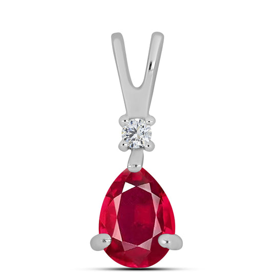 Pendente de Prata com Rubi de Madagáscar e Topázio Branco