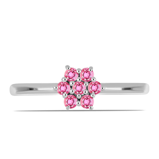 Anel de Prata com Turmalina Rosa de Pelmadulla