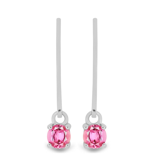 Brincos de Prata com Turmalina Rosa de Pelmadulla