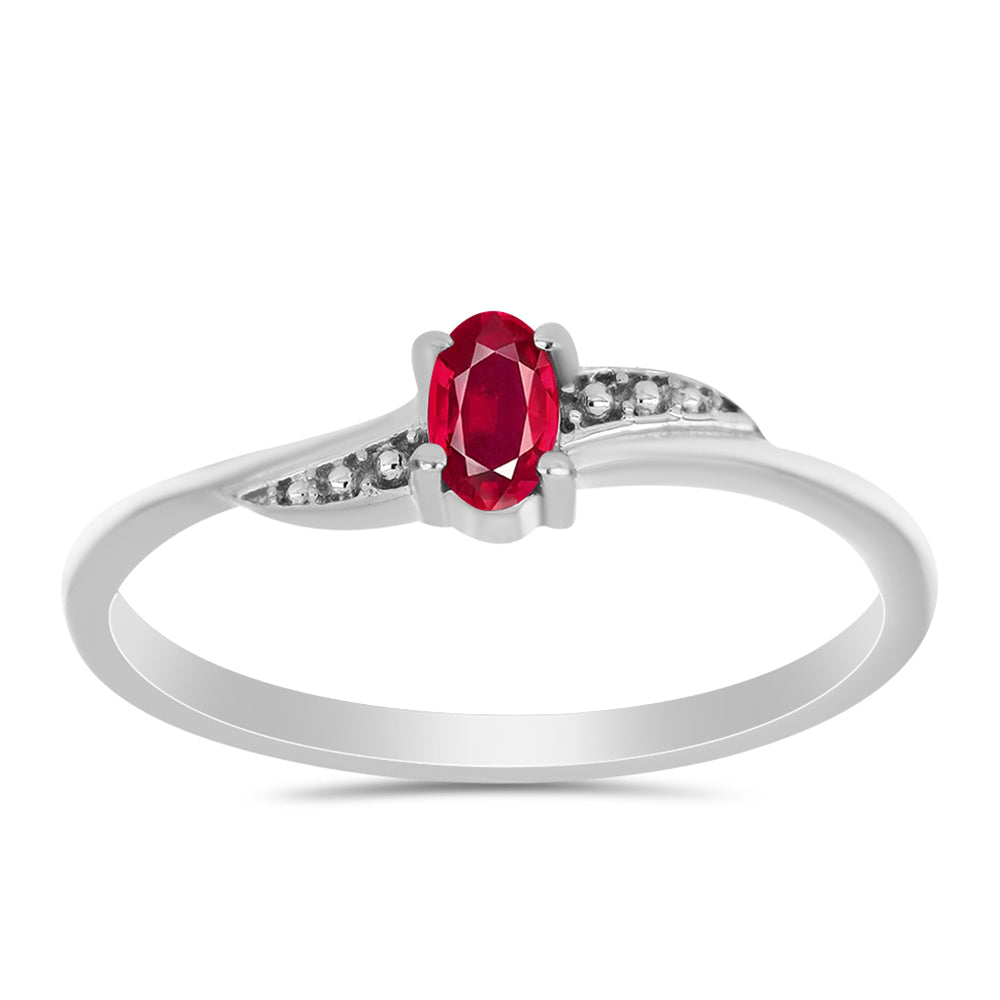 Anel de Prata com Rubi de Madagáscar