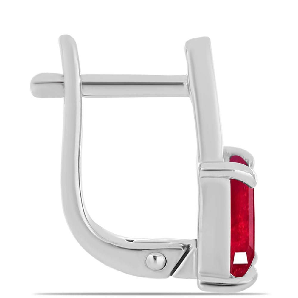 Brincos de Prata com Rubi de Madagáscar e Topázio Branco 2 