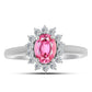 Anel de Prata com Turmalina Rosa de Pelmadulla e Topázio Branco