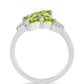 Anel de Prata com Peridoto de Changbai e Topázio Branco