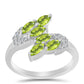 Anel de Prata com Peridoto de Changbai e Topázio Branco