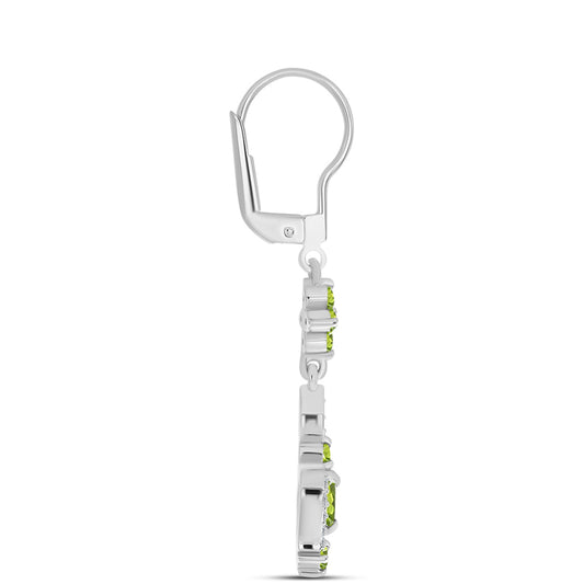 Brincos de Prata com Peridoto de Changbai e Topázio Branco