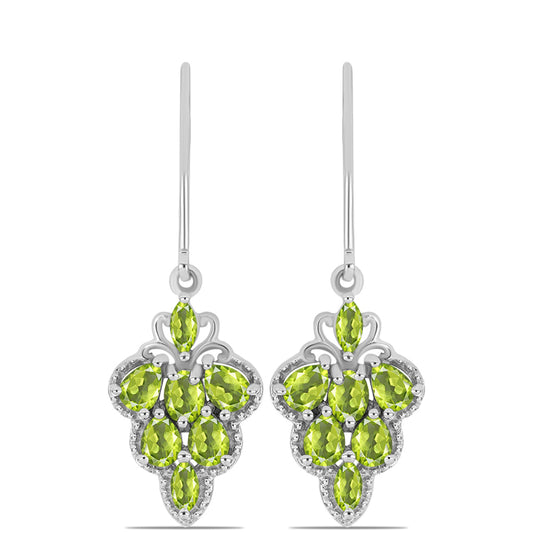 Brincos de Prata com Peridoto de Changbai