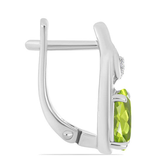 Brincos de Prata com Peridoto de Changbai e Topázio Branco