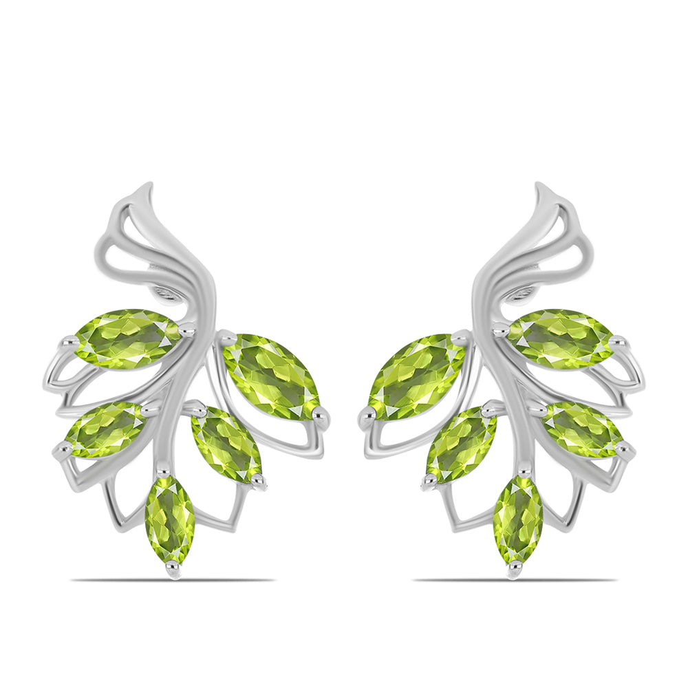 Brincos de Prata com Peridoto de Changbai