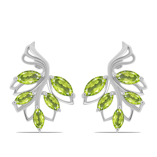 Brincos de Prata com Peridoto de Changbai
