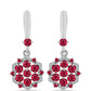 Brincos de Prata com Rubi de Madagáscar e Topázio Branco