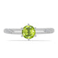 Anel de Prata com Peridoto de Changbai e Topázio Branco