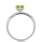 Anel de Prata com Peridoto de Changbai e Topázio Branco