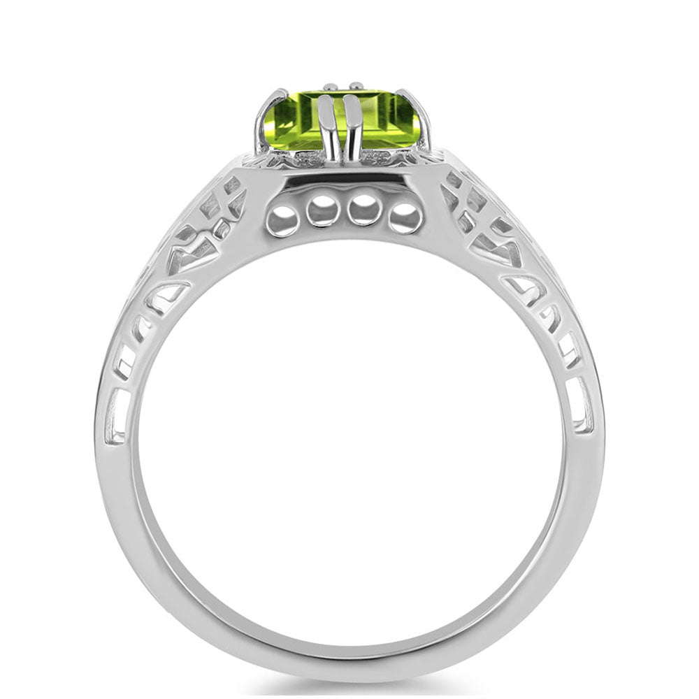 Anel de Prata com Peridoto de Changbai  Contraste: Cabeca de Veado (800) 2 