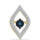 Pendente de Prata com Banho de Ouro com Diamante Azul Dançante e Topázio Branco