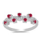 Anel de Prata com Rubi de Madagáscar e Topázio Branco