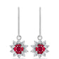 Brincos de Prata com Rubi de Madagáscar e Topázio Branco