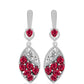 Brincos de Prata com Rubi de Madagáscar e Topázio Branco