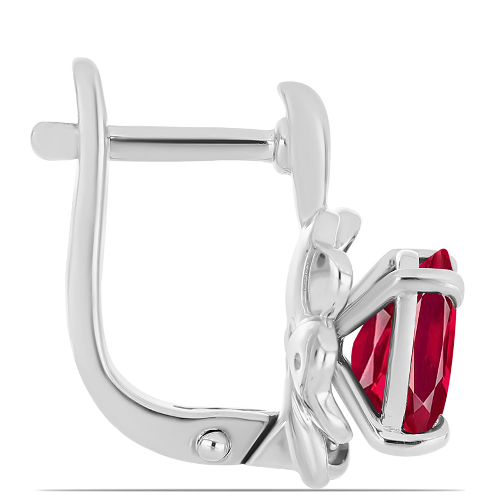 Brincos de Prata com Rubi de Madagáscar e Topázio Branco 2 