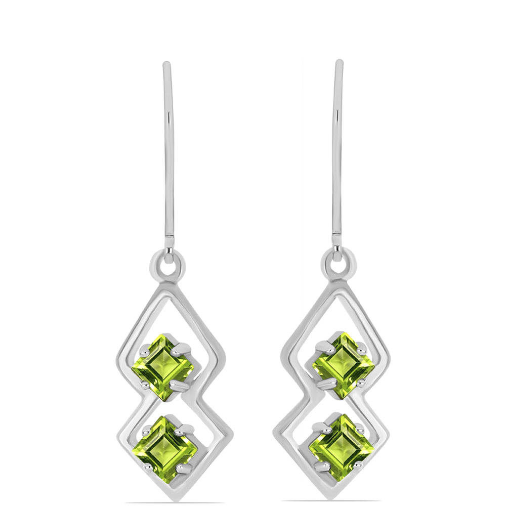 Brincos de Prata com Peridoto de Changbai