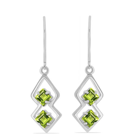 Brincos de Prata com Peridoto de Changbai