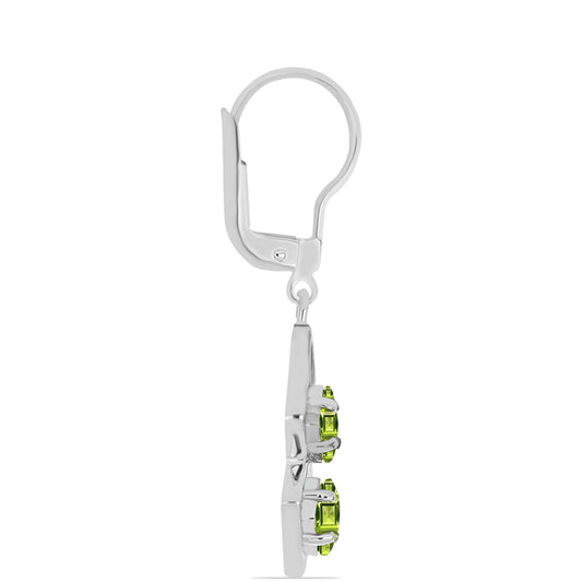 Brincos de Prata com Peridoto de Changbai