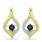 Brincos de Prata com Banho de Ouro com Diamante Azul Dançante e Topázio Branco