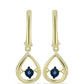 Brincos de Prata com Banho de Ouro com Diamante Azul Dançante