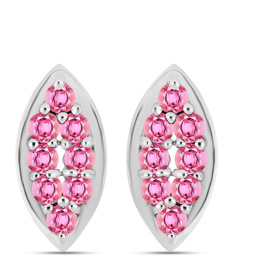 Brincos de Prata com Turmalina Rosa de Pelmadulla