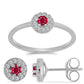 Conjunto de Prata com Rubi de Madagáscar e Topázio Branco ( Brincos+Anel )