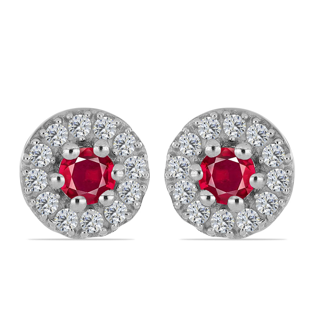 Conjunto de Prata com Rubi de Madagáscar e Topázio Branco ( Brincos+Anel ) 2 