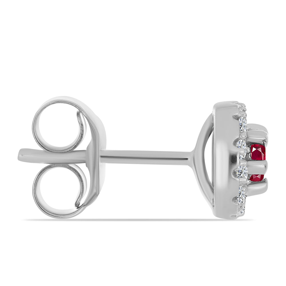 Conjunto de Prata com Rubi de Madagáscar e Topázio Branco ( Brincos+Anel )