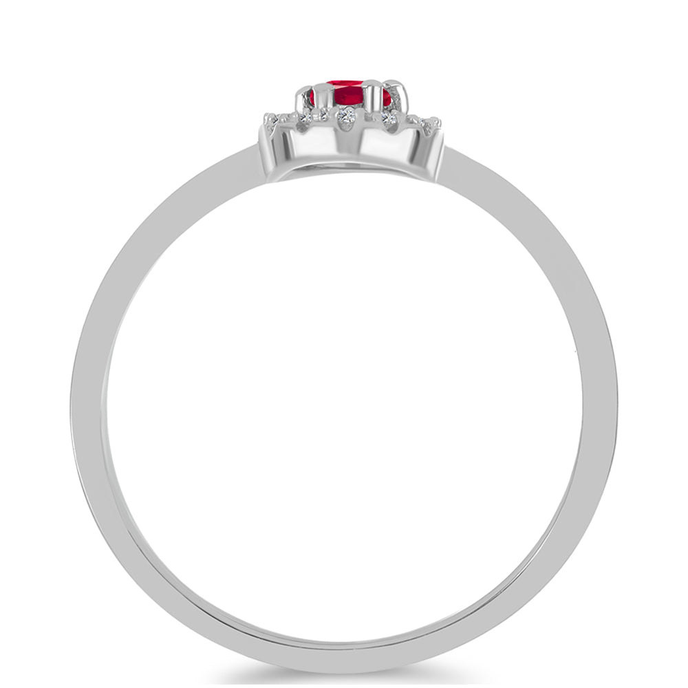 Conjunto de Prata com Rubi de Madagáscar e Topázio Branco ( Brincos+Anel ) 5 