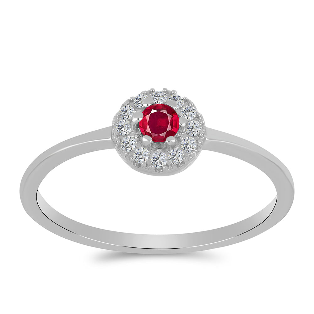 Conjunto de Prata com Rubi de Madagáscar e Topázio Branco ( Brincos+Anel ) 6 