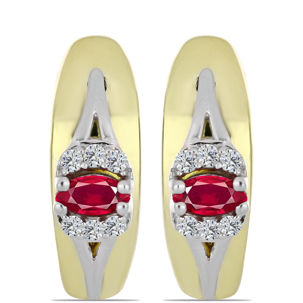 Brincos de Prata com Rubi de Madagáscar e Topázio Branco 1 