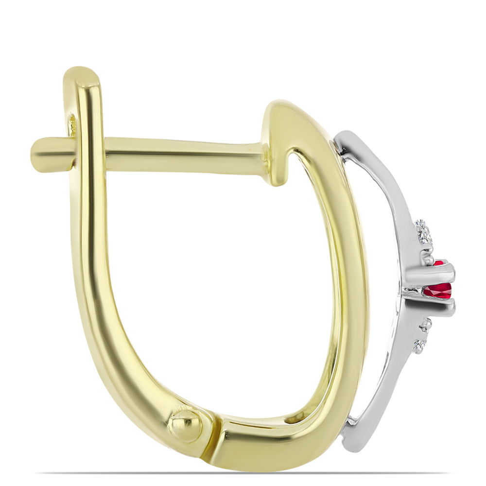 Brincos de Prata com Rubi de Madagáscar e Topázio Branco 2 