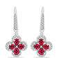 Brincos de Prata com Rubi de Madagáscar e Topázio Branco
