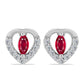 Brincos de Prata com Rubi de Madagáscar e Topázio Branco
